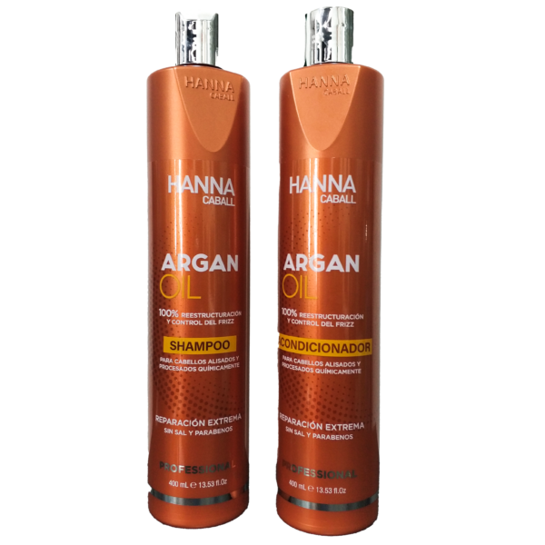 Hanna Caball – Aceite de Argán – Shampoo y Acondicionador (400 ML)