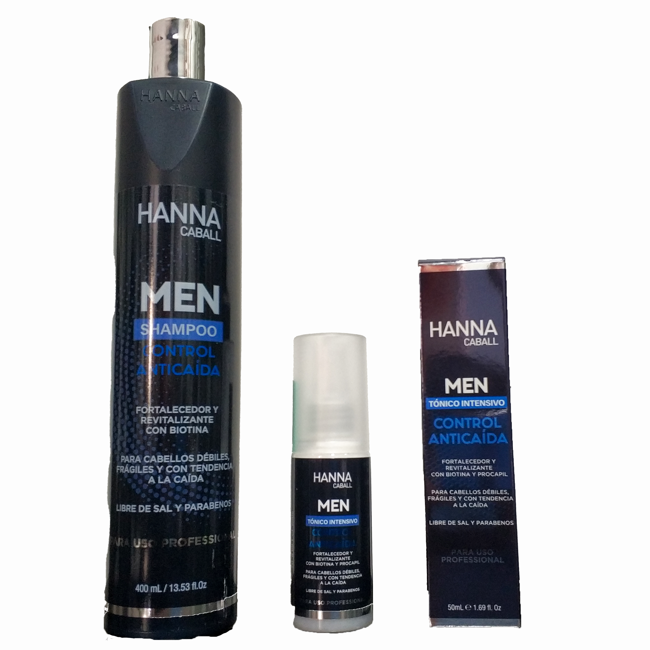 Shampoo y Tónico Capilar – Hanna Caball Men – Control Anticaída