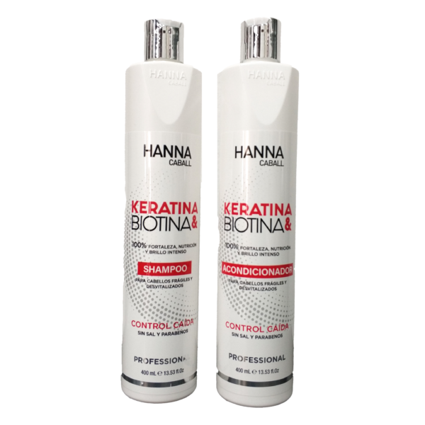 Shampoo y Acondicionador – Hanna Caball – Keratina & Biotina (400ML)