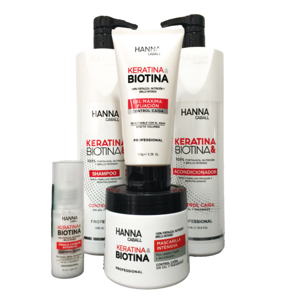 Kit 5 – Hanna Caball – Keratina & Biotina (1 Litro)